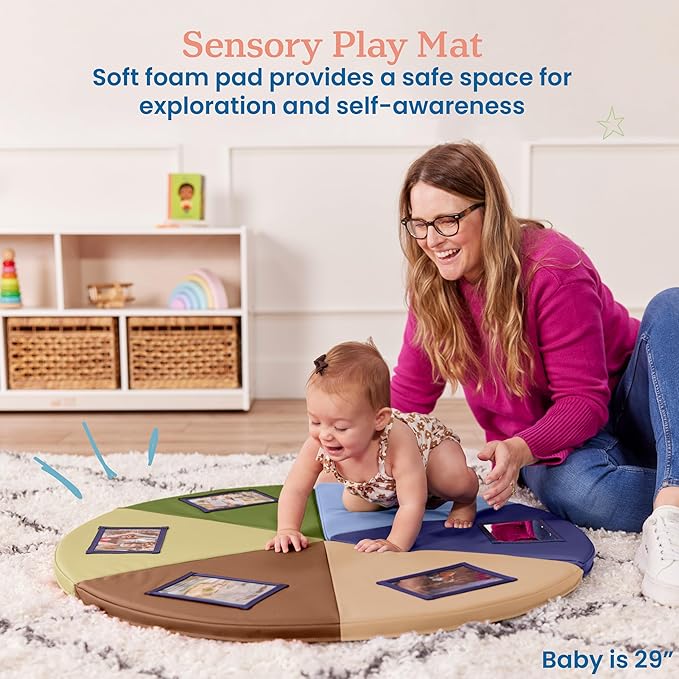 ECR4Kids SoftZone Picture Me Play Mat, Activity Mat, Earthtone