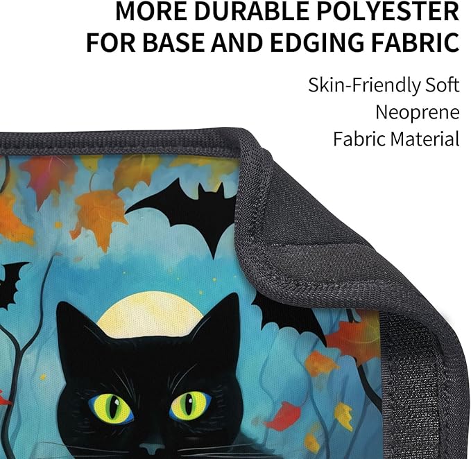 Black Cat Seat Belt Cover Fits Cars Trucks SUV Sedans Air Permeability Car Seatbelt Strap Cover, Halloween Pumpkin Autumn Auto Interior Accessories Protector