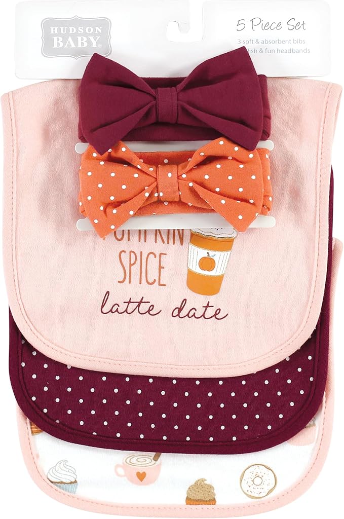 Hudson Baby Unisex Baby Cotton Bib and Headband Set