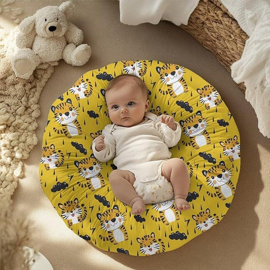 Cute Tiger Baby Lounger Cover Removable Protector Cover for Infant Lounger Pillow, Soft Snug Fitted Baby Lounger Slipcover Breathable and Reusable