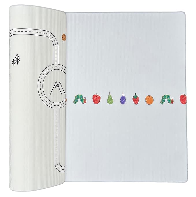 LITTLE Bot x World of Eric Carle Baby Play mat, The Very Hungary Caterpillar Ofie mat (Caterpillar Life + Country Road Nordic)