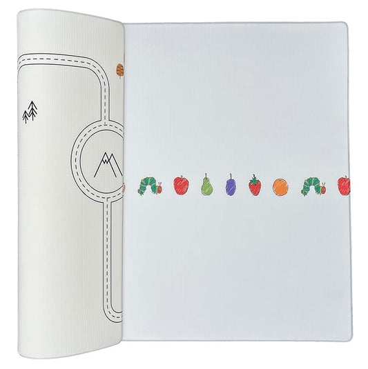 LITTLE Bot x World of Eric Carle Baby Play mat, The Very Hungary Caterpillar Ofie mat (Caterpillar Life + Country Road Nordic)