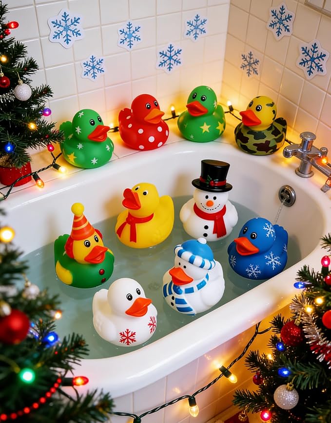 10pcs Rubber Ducks,Bathtub Toys,Multiple Design & Colors,Ideal for Bath Play,Party Gifts & Small Prizes