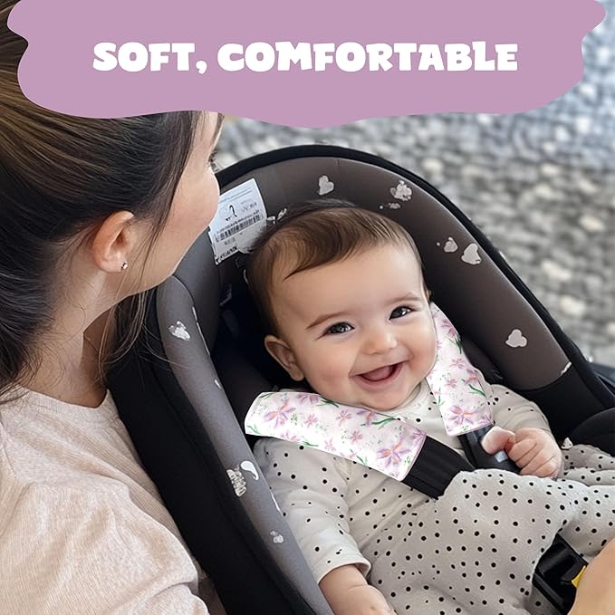 Car Seat Strap Covers for Babies Soft Car Seat Belt Covers, Mink Car Seat Straps Shoulder Pads for Boys and Girls, Purple