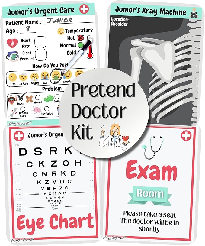 PlayfulPrints Doctor Kit For Kids, Kids Doctor Playset, Doctor Toys, Play Doctor Set For Kids, Toy Doctor Kit, Kids Dr Kit, Doctor Toy, Dr Toys, Kids Dr Set, Medical Kit For Kids and Toddlers