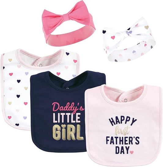 Hudson Baby Unisex Baby Cotton Bib and Headband Set