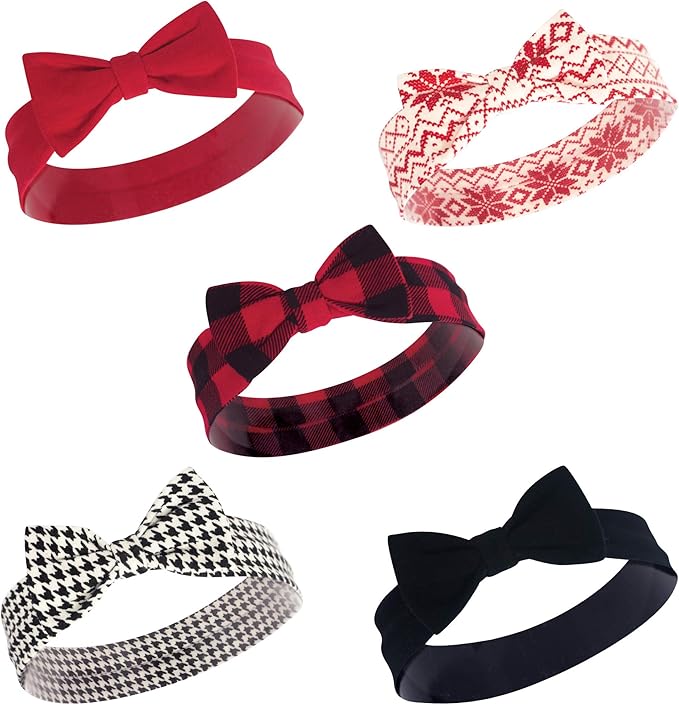 Hudson Baby Cotton and Synthetic Headbands, Size 0-24 Months