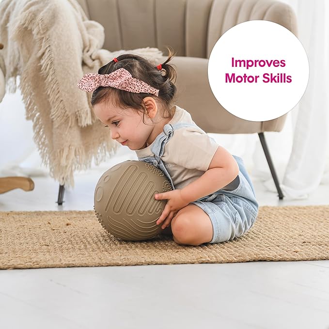 Edushape Texture-iffic Sensory Ball for Baby - 7" Baby Ball that Helps Enhance Gross Motor Skills for Kids - Toddler Ball with 8 Sections of Different Tactile Patterns