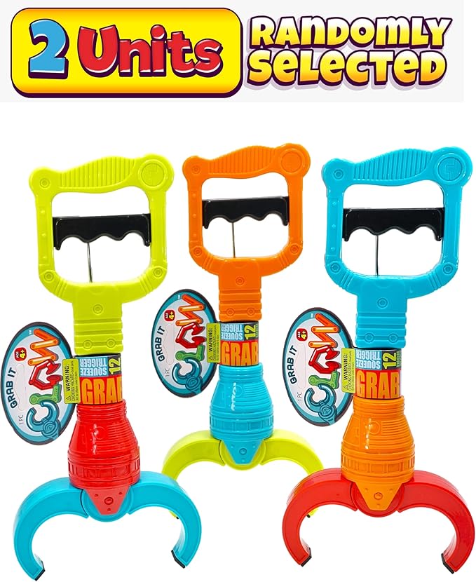 JA-RU Grab It 12 Inch Claw Grabber Toy (2 Grabber Toy) Plastic Robot Claw Grabbing Toys for Kids. Hand Eye Coordination Learning Toy. Toy Pickup Interactive Playtime Tool. Party Favor. 5617-2s
