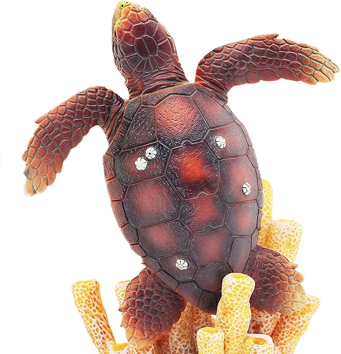 Gemini&Genius Detailed Sea Turtle Plastic Figure Toy for Kids, Realistic Turtle Action Figure, Fun Educational Play Toy, Sea Life Gift Play Toy, Collection Model for Kids