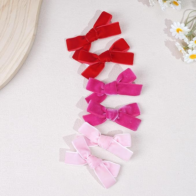 CÉLLOT Velvet Hair Bows for Baby Girls in Pairs,Baby bow with Fully Lined Hair Clips Hair Accessories for Toddlers Infants,20 Pieces