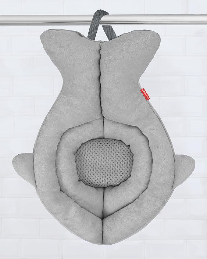 Skip Hop Soft Sink Baby Bath Tub and Smart Sling 3-Stage Whale Tub Bundle, Moby, Grey