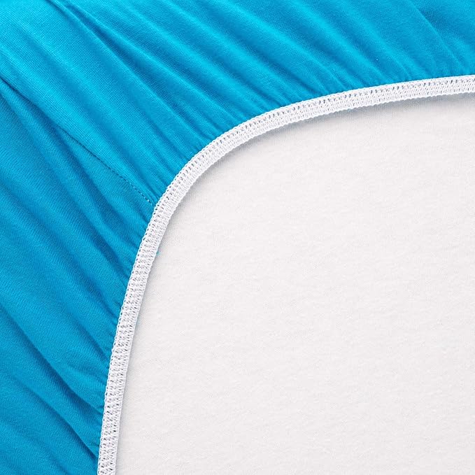 SheetWorld Fitted Baby Bassinet Sheet fits Milliard Side Sleeper Bedside Bassinet 19 x 35, 100% Cotton Jersey, Hypoallergenic, Butter Soft, Turquoise, Made in USA