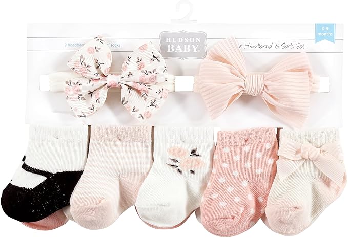 Hudson Baby Baby Girls' Sock and Headband 12pc Set