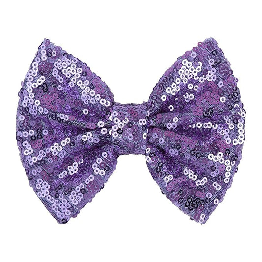 Hair Clip with 5 inches Sequins Large Bow Alligator Hair Accessory for Girls, Women, Teens, Babies Gift, Deep Purple