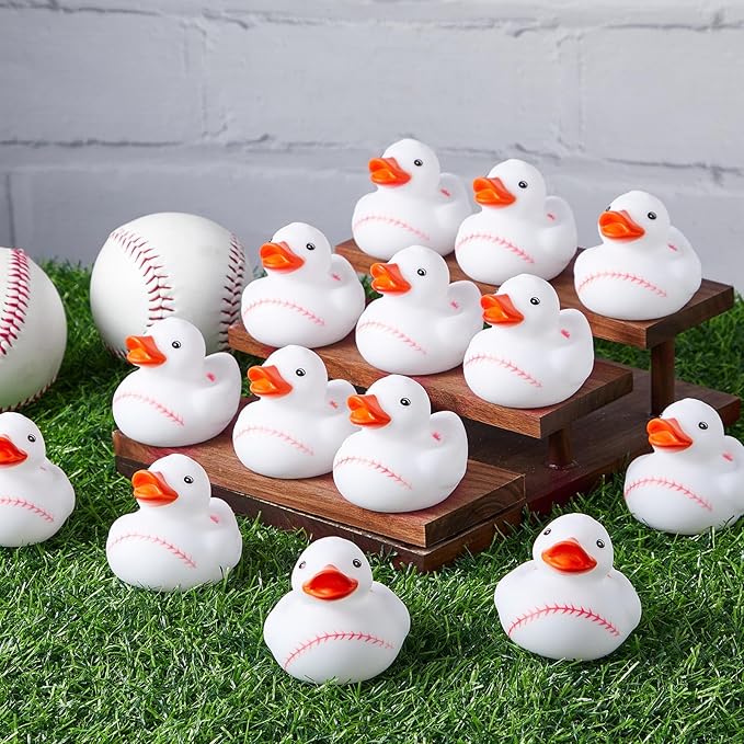 Deekin Rubber Ducks 2 Inch Bulk Sport Party Favors for Team Events Decorations Birthday Party Supplies Club Player Gift(24 Pcs,Baseball)