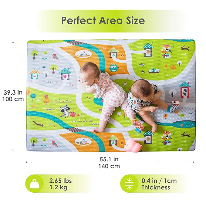 bblüv - Mülti (Miles) - Reversible Play mat - Environmentally Friendly and Chemical-Free Material B0173