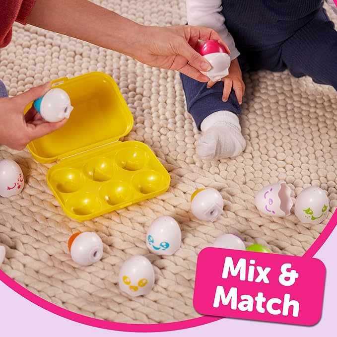 TOMY Toomies Hide & Squeak Eggs Toddler Toys - Matching and Sorting Games - Toddler Sensory Toys for Hand Eye Coordination and Color Recognition - Ages 6 Months and Up