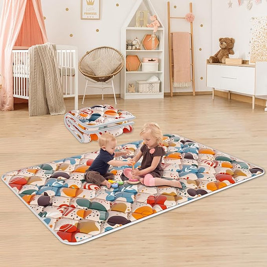 Fshibila Baby Play Mat, 74" × 50“ PlayMat for Playpen, Baby Playmat for Floor, Thick Ultra Soft Play Mat for Babies and Toddlers Infants Playing or Crawling.