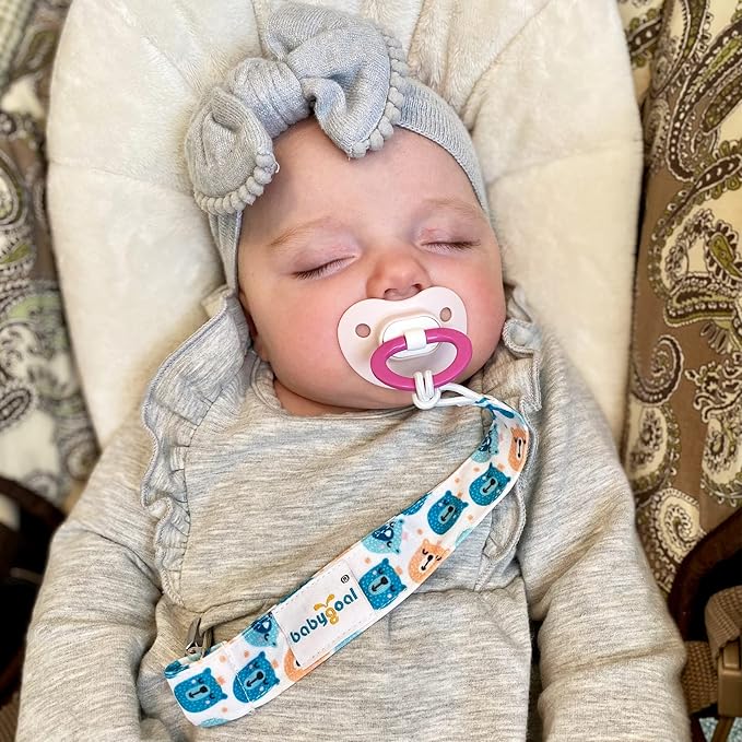 babygoal Baby Animal Pacifier Clips, 6 Pack Pacifier Holder Clip for Baby Boys and Girls Fits Most Pacifiers and Binkies