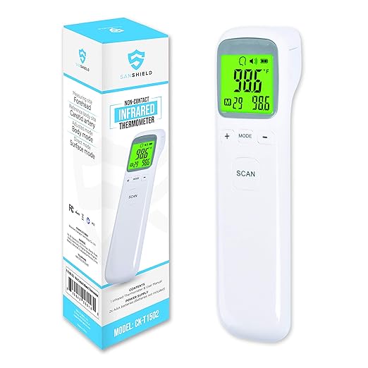 Non-Contact Forehead Thermometer - Infrared Digital Thermometer for Adults Kids Elderly, Touchless Temperature Scanner for Fever with Body and Object Modes (Batteries NOT Included)