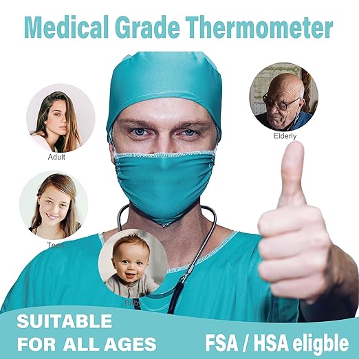 Amplim Non-Contact Forehead Thermometer for Kids and Adults - Touchless Digital Fever Thermometer with Temporal Head Function - No-Touch Baby Thermometer for Accurate Temperature Reading