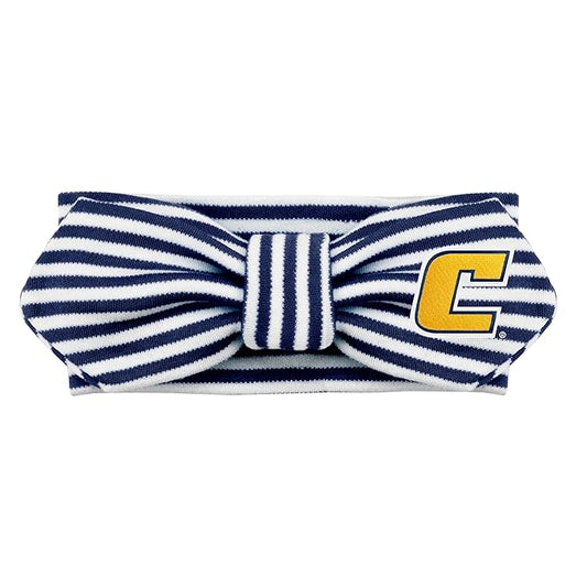 Creative Knitwear UTC Mocs Tennessee Chattanooga Infant Girls Navy/White Striped Hair Knot Headband Embroidered Logo - Size Newborn - 4T