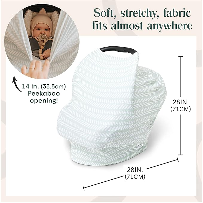 Simka Rose Car Seat Cover for Babies – Multipurpose, Breathable Nursing Cover and Baby Car Seat Canopy - 360 Coverage - Breastfeeding Privacy, Shopping Cart and High Chair Cover - Newborn Essential