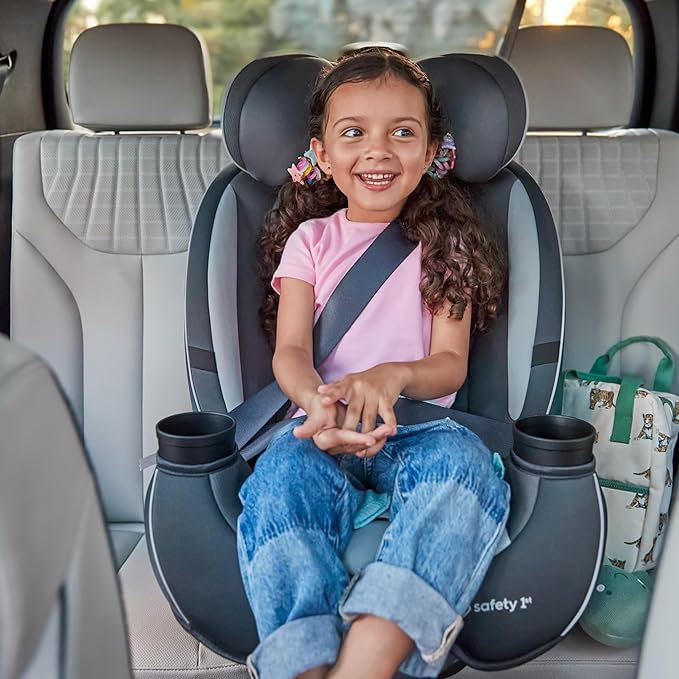 Safety 1st Grow and Go All-in-One Slim Convertible Car Seat, Rear Facing, 5-40 lbs, Forward Facing (30–65 lbs), High Back Booster Seat 40-100 pounds, Green Gables