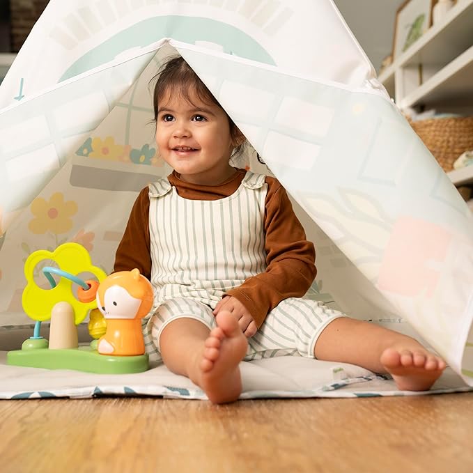 Ingenuity Tummy-to-Toes 6-in-1 Milestone Center, Play Gym, Foldable Mat, Music and Nature Sounds, Lights, Activity Jumper, Table, Playhouse, for Ages 0-48 Months