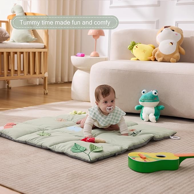 UTEX Premium 9-in-1 Tummy Time Mat, Baby Play Mat, Soft Sensory Mat for Infants, Newborn Essentials Gift