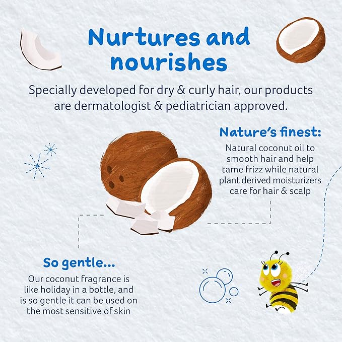 Childs Farm, Kids Coco-Nourish Leave in Conditioner, Organic Coconut,Curly & Coily Hair, Conditions & Nourishes, Suitable for Dry, Sensitive & Eczema-Prone Skin & Scalp, 4.2 Fl Oz