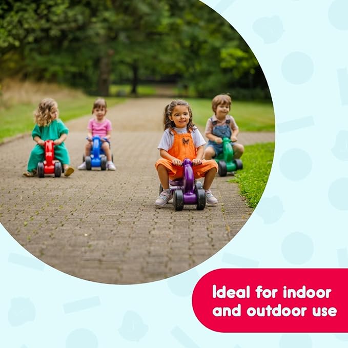 Careplay 2-in-1 Puppy Push & Ride-on Toy, Indoor & Outdoor Use, Low Profile Seat, Recommended for Children up to 50lbs, Durable Construction, Made in The USA, Red