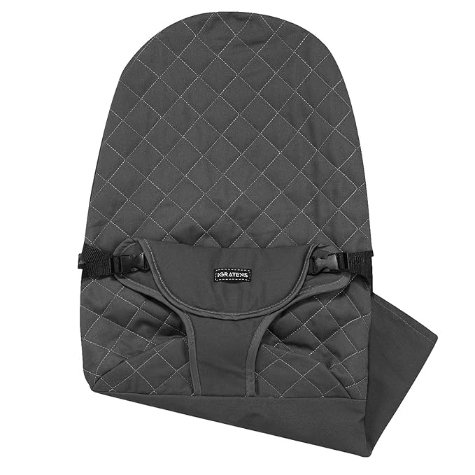 iGRATENS Fabric Seat for Bouncer - Baby Bjorn Bouncer Cover Compatible with Balance Soft & Bliss Model, 100% Cotton, Skin -Friendly, Machine Washable, Black