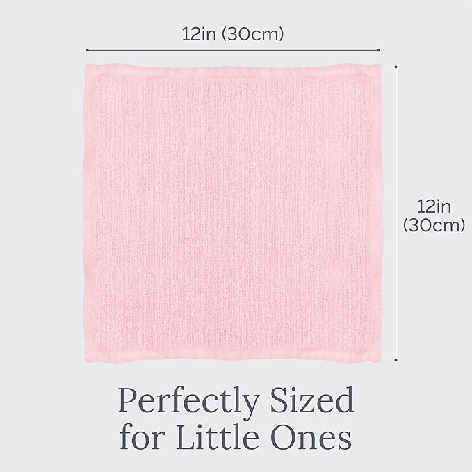 Natemia Organic Baby Washcloths (5 Pack, 12” x 12”) – 100% Organic Cotton – Ultra-Soft Baby Towels for Sensitive Skin – Newborn, Boys & Girls – Bathtime Wash Cloths, Baby Registry Must-Have (White)