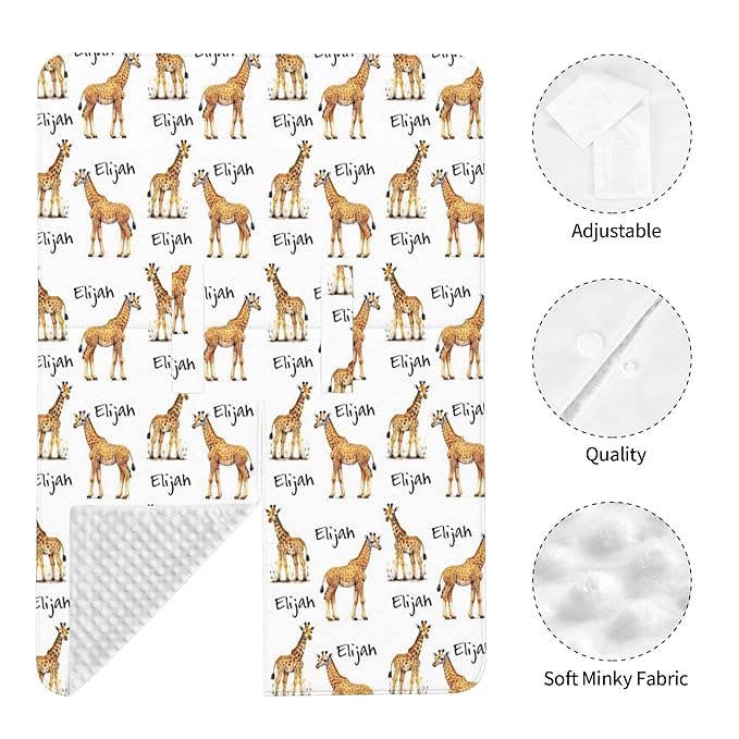 Personalized Custom Name Car Seat Canopy - 2 in 1 Mom Nursing Breastfeeding Cover for Newborn Baby Boys & Girls - Minky Baby Carrier & Stroller Cover