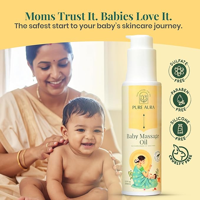 Winter Special Baby Care Kit | Moisturising Lotion + Baby Wash + Shampoo + Face Cream + Massage Oil | Ayurvedic | Chemical-Free | for Soft & Sensitive Skin