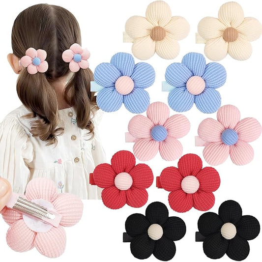 CÉLLOT Flower Hair Clips,10 Pcs Non-Slip Flower Bows Alligator Clips Hair Accessories for Girls Toddlers Teens and Women