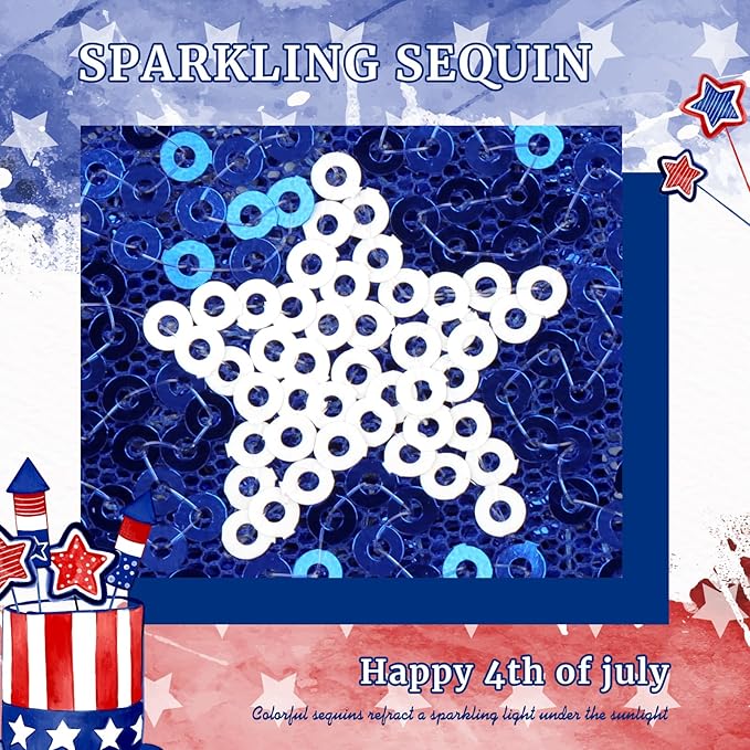4th of July Hair Bows Clips Blue Glitter Girls Hair Accessories Little Baby Alligator Clips Hair Barrettes for Kids Sparkly Cheer Hair Ribbon Teens Gift Bling USA Flag Hairpin