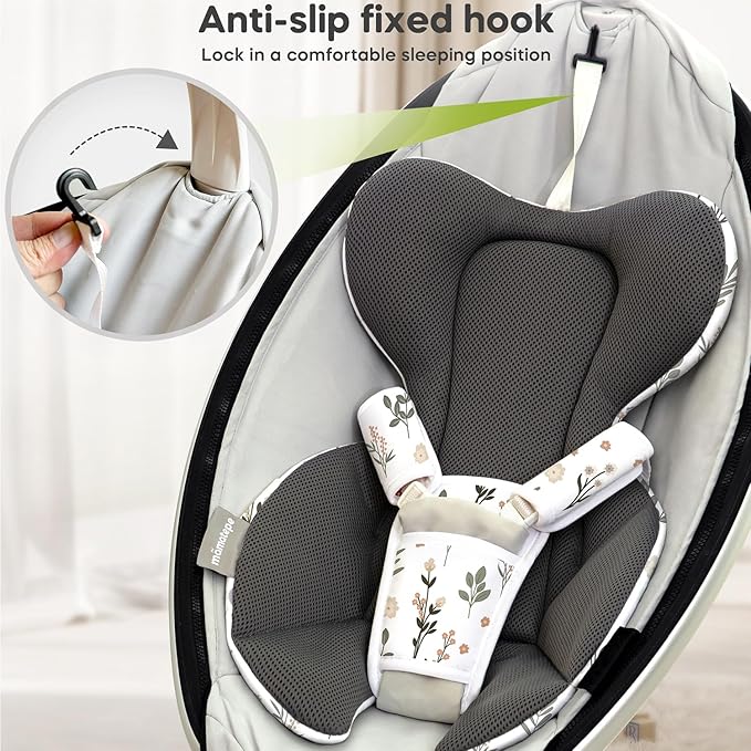 Infant Insert Compatible with 4moms RockaRoo and MamaRoo Multi-Motion Baby Swing for Newborn,Soft & Cool Mesh Fabric, Reversible Design,Newborn Insert with Head and Body Support,Machine Washable