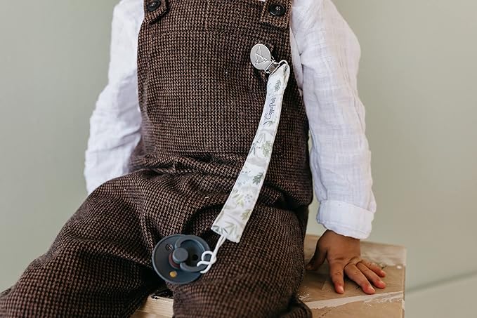 Copper Pearl Pacifier Clip 3-Pack: Premium Knit Binky Clips for Baby Girls and Boys - Stylish Stainless Steel Pacifier Holder Clip - Baby Pacifier Clips for No More Floor Drops - Rex
