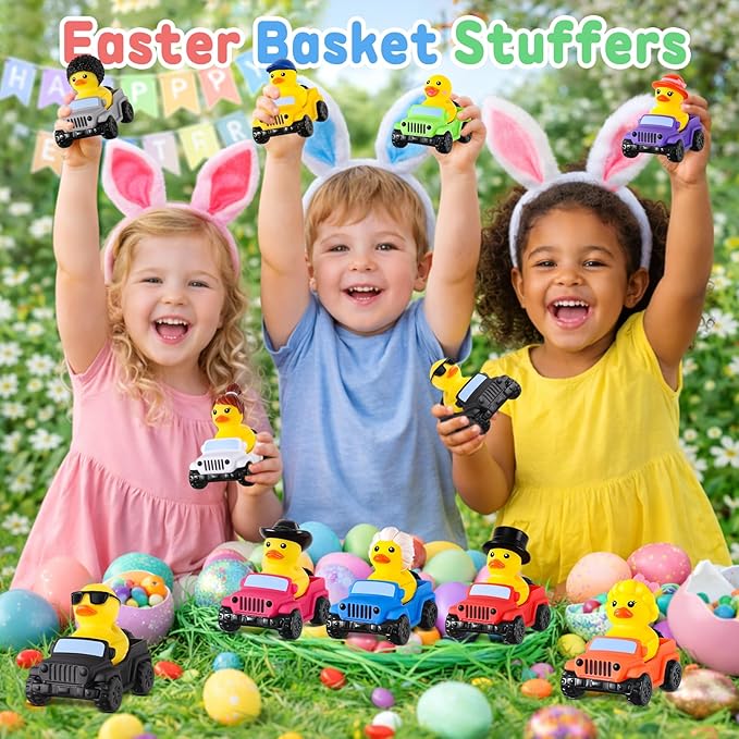 40 Pcs Rubber Ducks for Jeeps, 20 Ducks 2.8 Inch Assortment with 20 Colors Cars, Collectible Vehicle Dashboard Decorations, Easter Basket Stuffers for Kids Party Favors, Baby Bath Toys Birthday Gifts