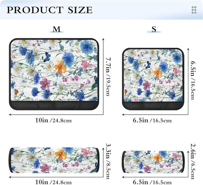 2 Pack Seatbelt Covers Seat Belt Cover Pad for Adults Boys Girls Car Seat Strap Covers Pads Cushion Universal Shoulder Strap Pad Protector for Backpack Camera Bag 6.5 Inch Watercolor Cornflower Daisy