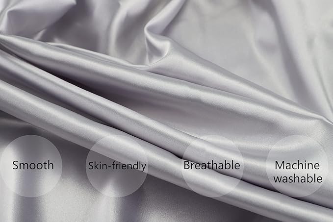 Satin Pack n Play Sheet Set 2 Pack Ultra Soft Silk Fitted Mini Crib Sheets Playard Sheet Protect for Baby Hair and Skin, Grey & Pink