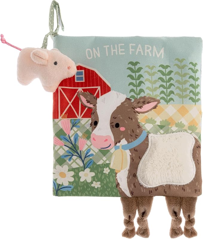 Stephen Joseph, Soft Fabric Book, Soft Activity Baby Book - 6 Sensory Filled Pages, Sensory Toys for Babies and Toddlers, Farm