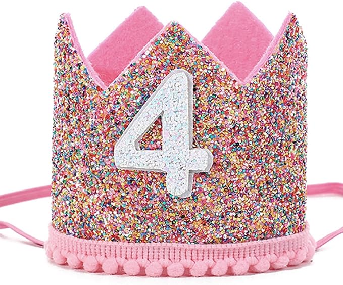 Boy Girl Birthday Crown, Prince Princess Birthday Hat Headband Tiara Crown Cake Photo Prop Party Decorations