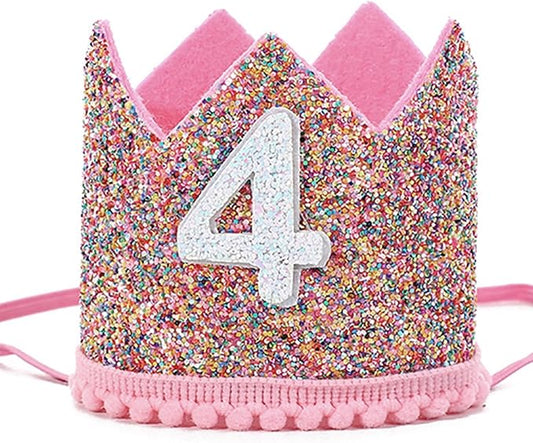 Boy Girl Birthday Crown, Prince Princess Birthday Hat Headband Tiara Crown Cake Photo Prop Party Decorations