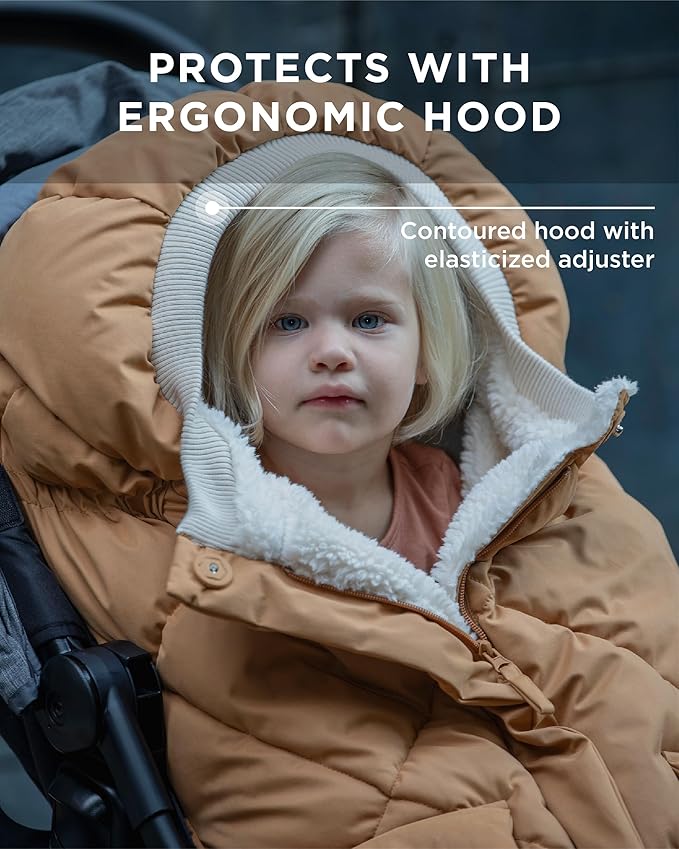 7AM Enfant Stroller Blanket 212 - Adjustable Baby Car Seat Zipped Blanket for Babies Winter, Unisex Multi Purpose Fleece Lined Warm Hooded Toddler Footmuff Water Repellent | (6M - 4T)