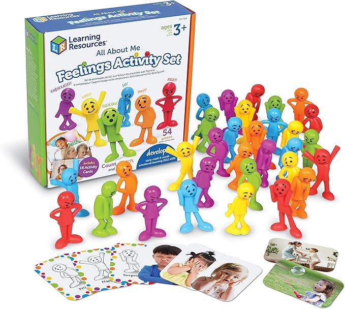 Learning Resources All About Me Feelings Activity Set - Emotional Regulation Tools for Kids, Preschool Classroom Must Haves, Social Skills Activities, People Figurines, Toddler Emotions Gifts