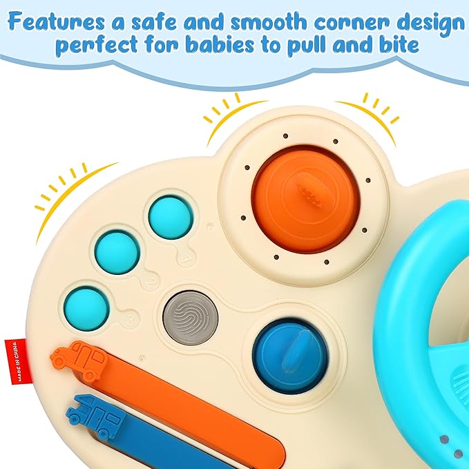 Caterbe Steering Wheel for Toddlers Toys, Baby Montessori Toy for Educational Gift